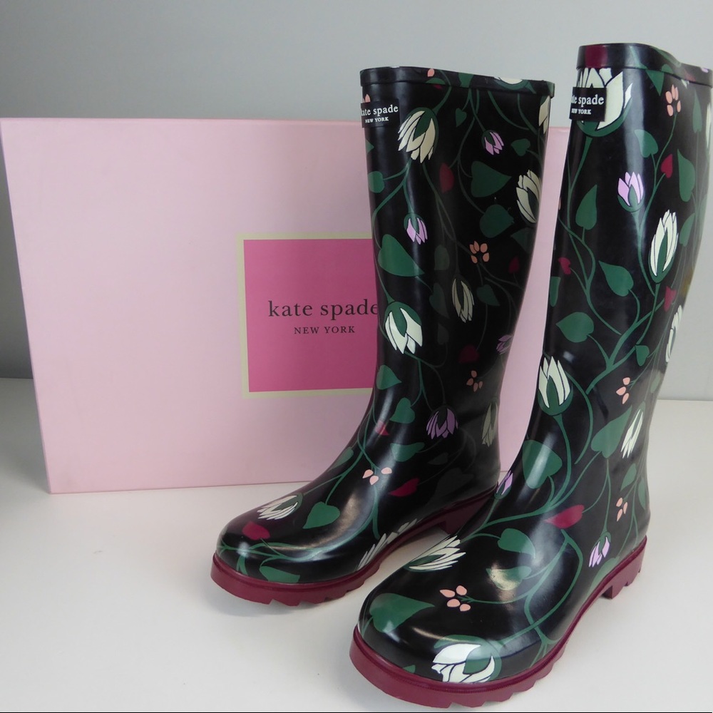 Kate Spade NY Renata Floral Waterproof Rain Boots - Picture 2 of 8